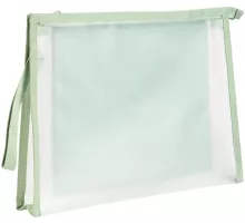 Папка на молнии ZIP Deli PP109GREEN A4 ЭВА прозрачный внутр. цвет молнии зеленый 2 внутр. кармана