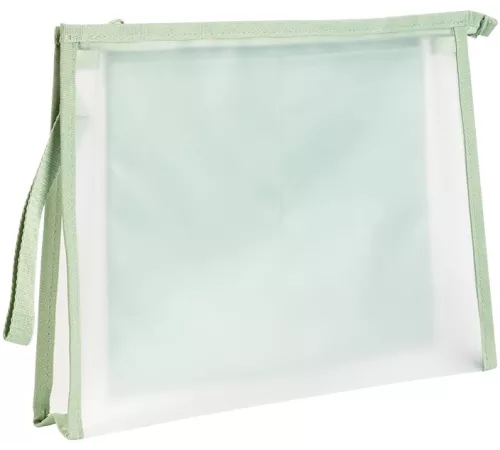 Папка на молнии ZIP Deli PP109GREEN A4 ЭВА прозрачный внутр. цвет молнии зеленый 2 внутр. кармана
