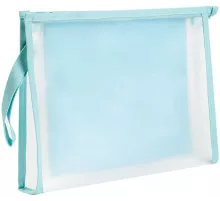 Папка на молнии ZIP Deli PP109BLUE A4 ЭВА прозрачный внутр. цвет молнии голубой 2 внутр. кармана