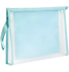 Папка на молнии ZIP Deli PP109BLUE A4 ЭВА прозрачный внутр. цвет молнии голубой 2 внутр. кармана