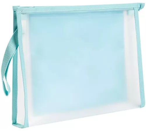 Папка на молнии ZIP Deli PP109BLUE A4 ЭВА прозрачный внутр. цвет молнии голубой 2 внутр. кармана