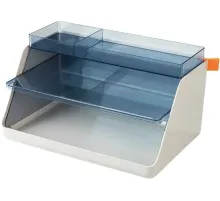 Лоток горизонтальный Deli XDM34grey 2отд. для бумаг A4 315x270x170мм серый/прозрачный пластик (упак.:1шт)
