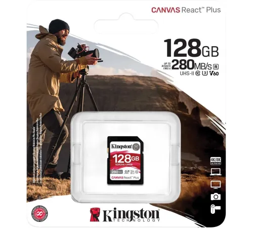 Флеш карта SDXC 128GB Kingston SDR2V6/128GB Canvas React Plus w/o adapter