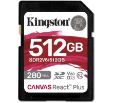 Флеш карта SDXC 512GB Kingston SDR2V6/512GB Canvas React Plus w/o adapter