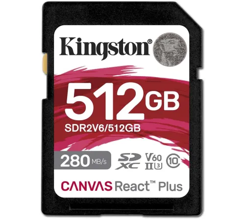 Флеш карта SDXC 512GB Kingston SDR2V6/512GB Canvas React Plus w/o adapter