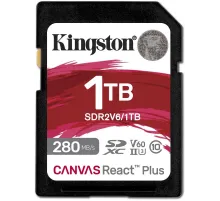 Флеш карта SDXC 1TB Kingston SDR2V6/1TB Canvas React Plus w/o adapter