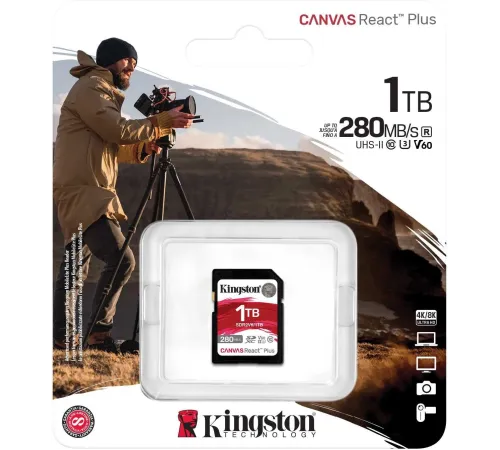 Флеш карта SDXC 1TB Kingston SDR2V6/1TB Canvas React Plus w/o adapter