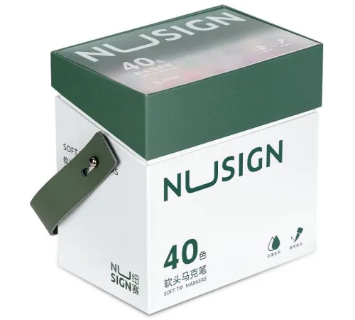 Набор маркеров для скетчинга Deli NS736-40 Nusign круг. кисть/клинов. наконечник двухсторонний 40цв. пластиковая коробка