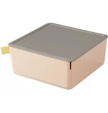 Короб для хранения Deli XDM11pink 1отд. 212x212x93.5мм розовый/серый пластик