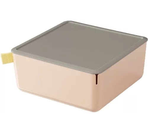 Короб для хранения Deli XDM11pink 1отд. 212x212x93.5мм розовый/серый пластик