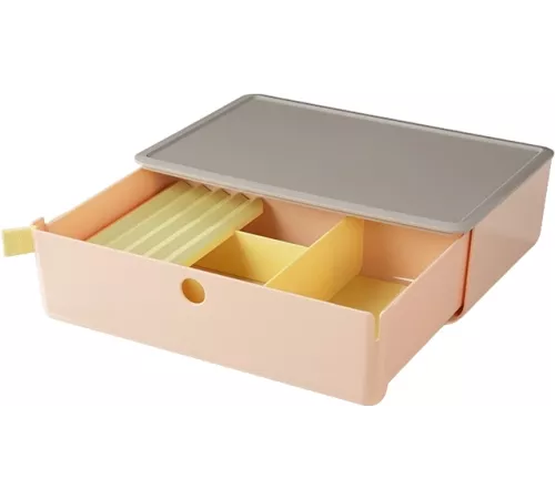 Короб для хранения Deli XDM31grey 1 выдвижной ящик 250x220x125мм серый пластик