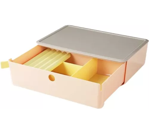 Короб для хранения Deli XDM31pink 1 выдвижной ящик 250x220x125мм розовый пластик