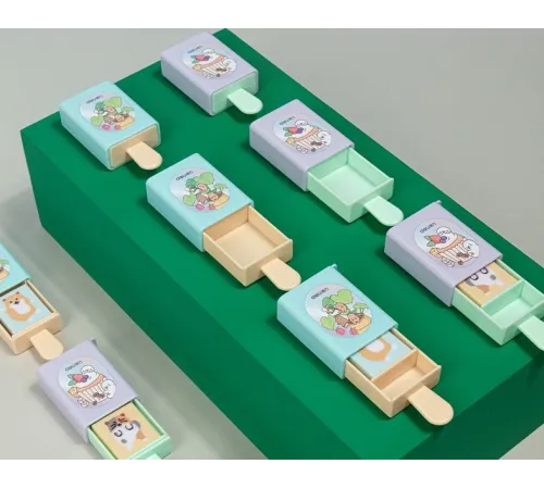 Ластик Deli 71113 мороженое 67x35x18мм ПВХ ассорти