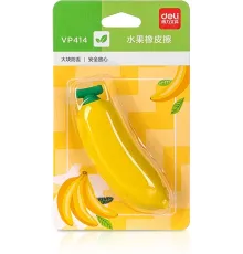 Ластик Deli VP414ban VP414YELLOW банан 54x23x16мм желтый блистер с европодвесом
