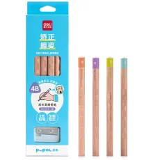 Карандаш ч/г Deli HC123-4B Pupal 4B коробка (8шт) + точилка