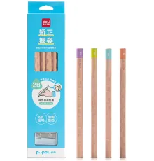 Карандаш ч/г Deli HC123-2B Pupal 2B коробка (8шт) + точилка