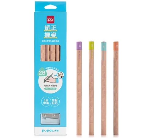 Карандаш ч/г Deli HC123-2B Pupal 2B коробка (8шт) + точилка Карандаш ч/г Deli HC123-2B Pupal 2B коробка (8шт) + точилка