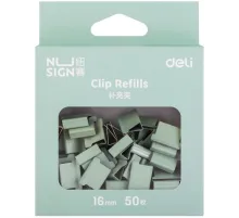 Зажимы Deli NS086GREEN Nusign для клиппера 16мм зеленый (упак.:50шт) картонная коробка