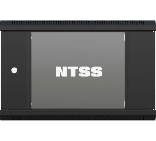 Шкаф коммутационный NTSS (NTSS-W12U6060GS-BL) настенный 12U 570x600мм пер.дв.стекл 60кг черный 27кг