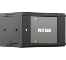 Шкаф коммутационный NTSS (NTSS-W9U6060GS-BL) настенный 9U 570x600мм пер.дв.стекл 60кг черный 22кг
