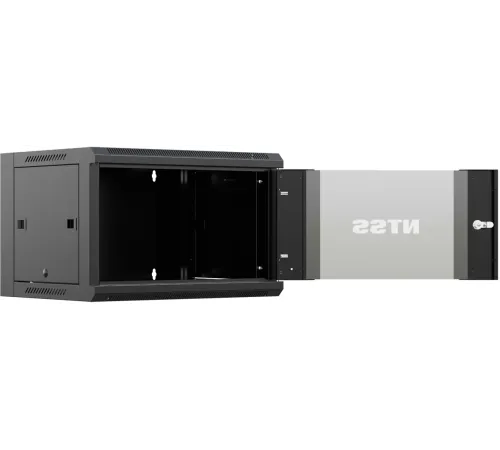 Шкаф коммутационный NTSS (NTSS-W9U6060GS-BL) настенный 9U 570x600мм пер.дв.стекл 60кг черный 22кг