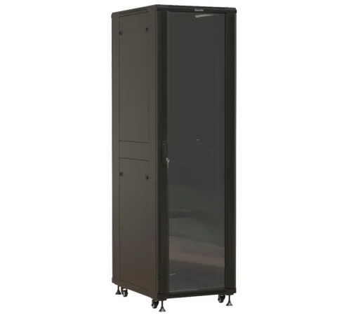 Шкаф серверный Hyperline (TTBR-4261-AS-RAL9004) напольный 42U 600x1000мм пер.дв.стекл задн.дв.спл.стал.лист 2 бок.пан. 800кг черный 910мм 2055мм IP20 сталь Шкаф серверный Hyperline (TTBR-4261-AS-RAL9004) напольный 42U 600x1000мм пер.дв.стекл задн.дв.спл.стал.лист 2 бок.пан. 800кг черный 910мм 2055мм IP20 сталь