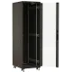 Шкаф серверный Hyperline (TTBR-4261-AS-RAL9004) напольный 42U 600x1000мм пер.дв.стекл задн.дв.спл.стал.лист 2 бок.пан. 800кг черный 910мм 2055мм IP20 сталь