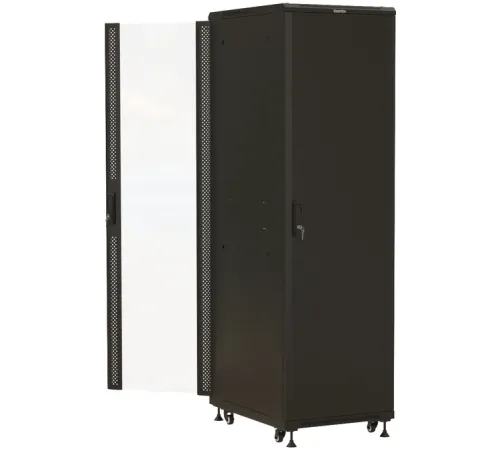 Шкаф серверный Hyperline (TTBR-4261-AS-RAL9004) напольный 42U 600x1000мм пер.дв.стекл задн.дв.спл.стал.лист 2 бок.пан. 800кг черный 910мм 2055мм IP20 сталь Шкаф серверный Hyperline (TTBR-4261-AS-RAL9004) напольный 42U 600x1000мм пер.дв.стекл задн.дв.спл.стал.лист 2 бок.пан. 800кг черный 910мм 2055мм IP20 сталь
