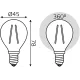 Лампа светодиодная Gauss Filament 7Вт цок.:E14 шар 220B св.свеч.бел.нейт. P45 (упак.:10шт) (105801207)