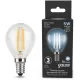 Лампа филам. Gauss Filament 5Вт цок.:E14 свеча 220B св.свеч.бел.нейт. (упак.:10шт) (105801205)