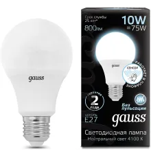 Лампа светодиодная Gauss 102502210-M 10Вт цок.:E27 груша 220B св.свеч.бел.нейт. A60 (упак.:10шт)