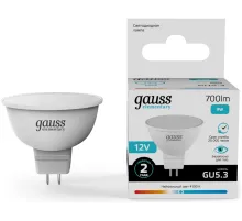 Лампа светодиодная Gauss Elementary 9Вт цок.:GU5.3 софит 12B св.свеч.бел.нейт. (упак.:10шт) (11529)