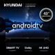 Телевизор LED Hyundai 43" H-LED43BU7009 Android TV Frameless черный/черный 4K Ultra HD 60Hz MEMC DVB-T DVB-T2 DVB-C DVB-S DVB-S2 USB WiFi Smart TV