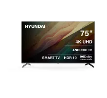 Телевизор LED Hyundai 75" H-LED75BU7009 Android TV Frameless черный 4K Ultra HD 60Hz DVB-T DVB-T2 DVB-C DVB-S DVB-S2 USB WiFi Smart TV