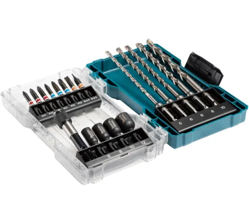 Набор бит и сверл Makita E-07026 по бет/кирп (18пред.) для шуруповертов/дрелей