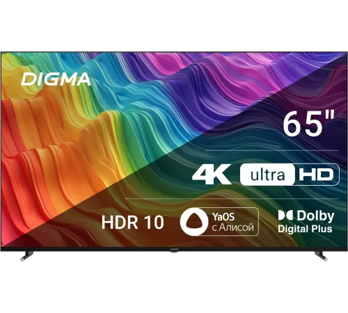 Телевизор LED Digma 65" DM-LED65UBB33 Яндекс.ТВ Frameless черный 4K Ultra HD 60Hz DVB-T DVB-T2 DVB-C DVB-S DVB-S2 USB WiFi Smart TV Телевизор LED Digma 65" DM-LED65UBB33 Яндекс.ТВ Frameless черный 4K Ultra HD 60Hz DVB-T DVB-T2 DVB-C DVB-S DVB-S2 USB WiFi Smart TV