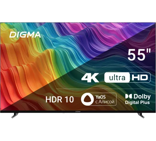 Телевизор LED Digma 55" DM-LED55UBB33 Яндекс.ТВ Frameless черный 4K Ultra HD 60Hz DVB-T DVB-T2 DVB-C DVB-S DVB-S2 USB WiFi Smart TV Телевизор LED Digma 55" DM-LED55UBB33 Яндекс.ТВ Frameless черный 4K Ultra HD 60Hz DVB-T DVB-T2 DVB-C DVB-S DVB-S2 USB WiFi Smart TV