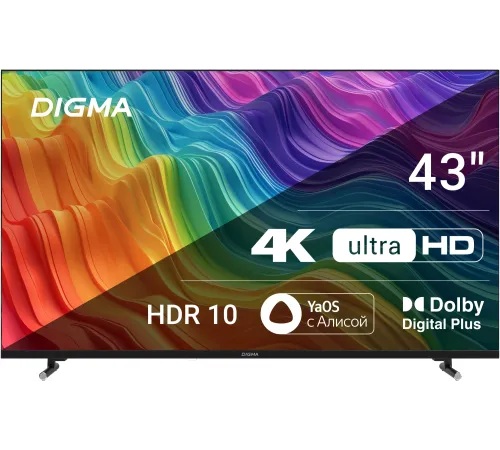 Телевизор LED Digma 43" DM-LED43UBB33 Яндекс.ТВ Frameless черный 4K Ultra HD 60Hz DVB-T DVB-T2 DVB-C DVB-S DVB-S2 USB WiFi Smart TV Телевизор LED Digma 43" DM-LED43UBB33 Яндекс.ТВ Frameless черный 4K Ultra HD 60Hz DVB-T DVB-T2 DVB-C DVB-S DVB-S2 USB WiFi Smart TV