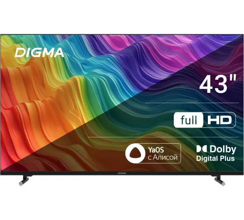 Телевизор LED Digma 43" DM-LED43SBB33 Яндекс.ТВ черный FULL HD 60Hz DVB-T DVB-T2 DVB-C DVB-S DVB-S2 USB WiFi Smart TV Телевизор LED Digma 43" DM-LED43SBB33 Яндекс.ТВ черный FULL HD 60Hz DVB-T DVB-T2 DVB-C DVB-S DVB-S2 USB WiFi Smart TV