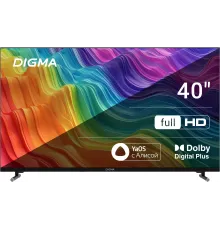 Телевизор LED Digma 40" DM-LED40SBB33 Яндекс.ТВ Frameless черный/черный FULL HD 60Hz DVB-T DVB-T2 DVB-C DVB-S DVB-S2 USB WiFi Smart TV