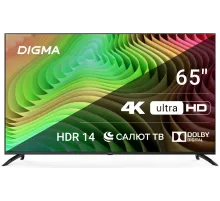 Телевизор LED Digma 65" DM-LED65UBB40 Салют ТВ Frameless Metal черный/черный 4K Ultra HD 60Hz DVB-T DVB-T2 DVB-C DVB-S DVB-S2 USB WiFi Smart TV