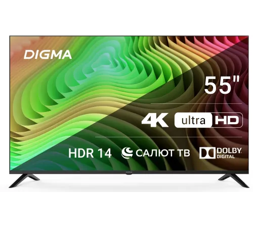 Телевизор LED Digma 55" DM-LED55UBB40 Салют ТВ Frameless Metal черный 4K Ultra HD 60Hz DVB-T DVB-T2 DVB-C DVB-S DVB-S2 USB WiFi Smart TV Телевизор LED Digma 55" DM-LED55UBB40 Салют ТВ Frameless Metal черный 4K Ultra HD 60Hz DVB-T DVB-T2 DVB-C DVB-S DVB-S2 USB WiFi Smart TV