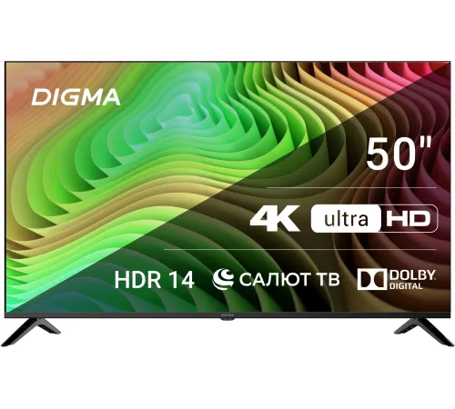 Телевизор LED Digma 50" DM-LED50UBB40 Салют ТВ Frameless Metal черный 4K Ultra HD 60Hz DVB-T DVB-T2 DVB-C DVB-S DVB-S2 USB WiFi Smart TV Телевизор LED Digma 50" DM-LED50UBB40 Салют ТВ Frameless Metal черный 4K Ultra HD 60Hz DVB-T DVB-T2 DVB-C DVB-S DVB-S2 USB WiFi Smart TV