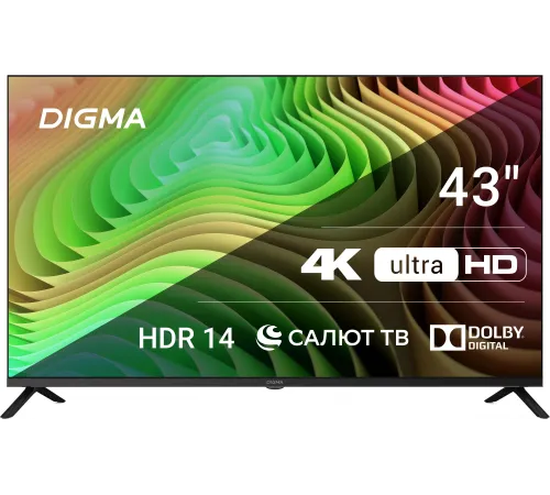 Телевизор LED Digma 43" DM-LED43UBB40 Салют ТВ Frameless Metal черный 4K Ultra HD 60Hz DVB-T DVB-T2 DVB-C DVB-S DVB-S2 USB WiFi Smart TV Телевизор LED Digma 43" DM-LED43UBB40 Салют ТВ Frameless Metal черный 4K Ultra HD 60Hz DVB-T DVB-T2 DVB-C DVB-S DVB-S2 USB WiFi Smart TV