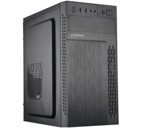 Корпус Digma DCC-MN301 черный без БП mATX 1x80mm 2x120mm 2x180mm 2xUSB2.0 audio