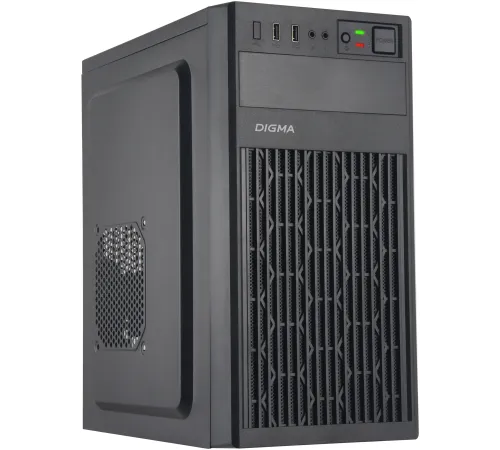 Корпус Digma DCC-MN302 черный без БП mATX 1x80mm 2x120mm 2x180mm 2xUSB2.0 audio