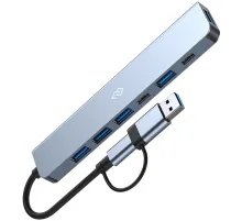 Разветвитель USB-C Digma DHUB-7USB-AC-3.0 7порт. черный