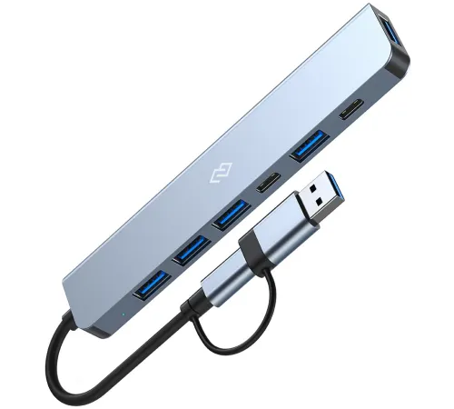 Разветвитель USB-C Digma DHUB-7USB-AC-3.0 7порт. черный