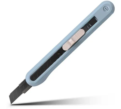 Нож канцелярский Deli NS063-SC Nusign шир.лез.9мм выдвижное лезвие усиленный пластик голубой