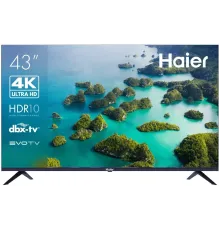 Телевизор LED Haier 43" Smart TV S2 Frameless черный 4K Ultra HD 60Hz DVB-T DVB-T2 DVB-C DVB-S2 USB WiFi Smart TV (RUS)